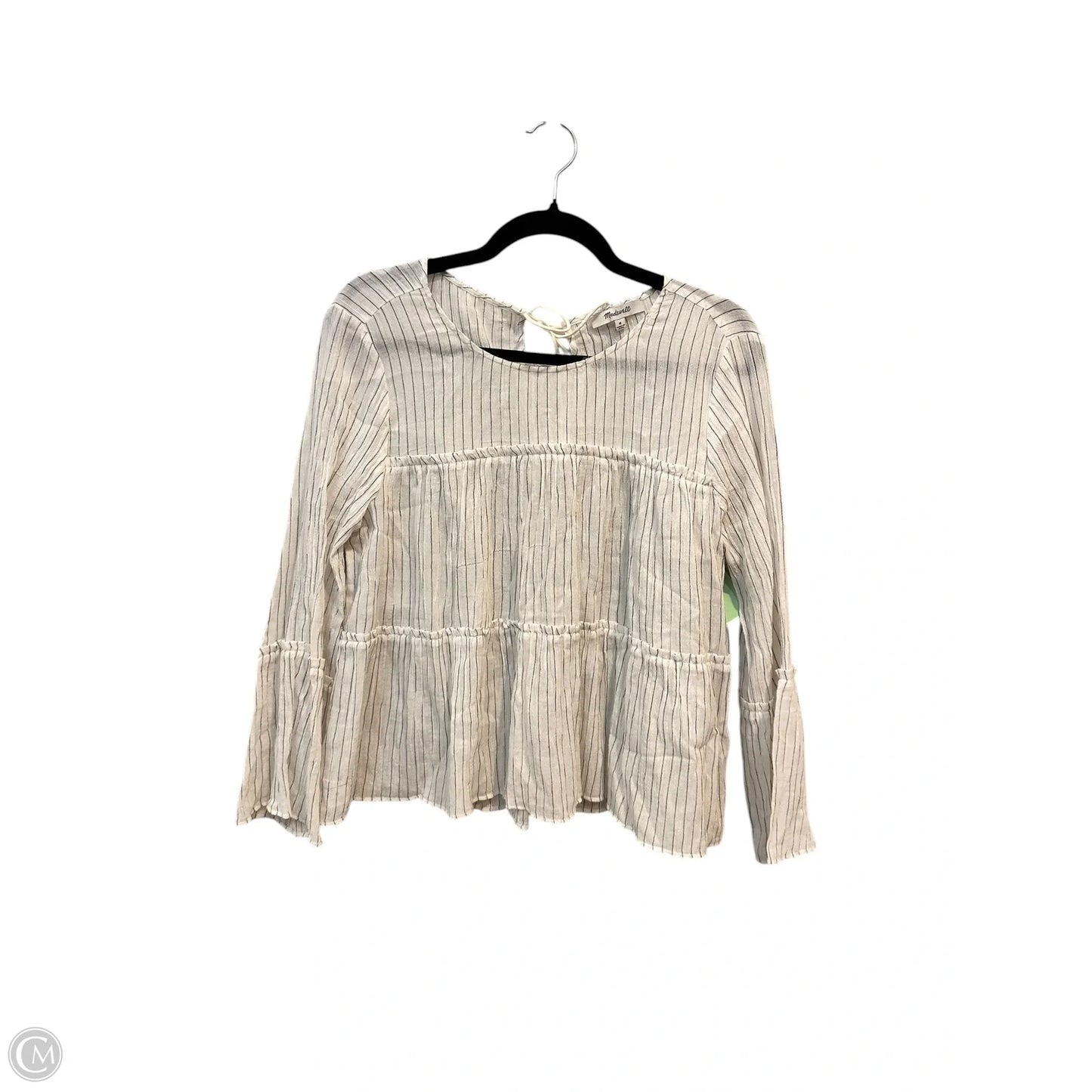 Top Long Sleeve By Madewell In Striped Pattern, Size: M