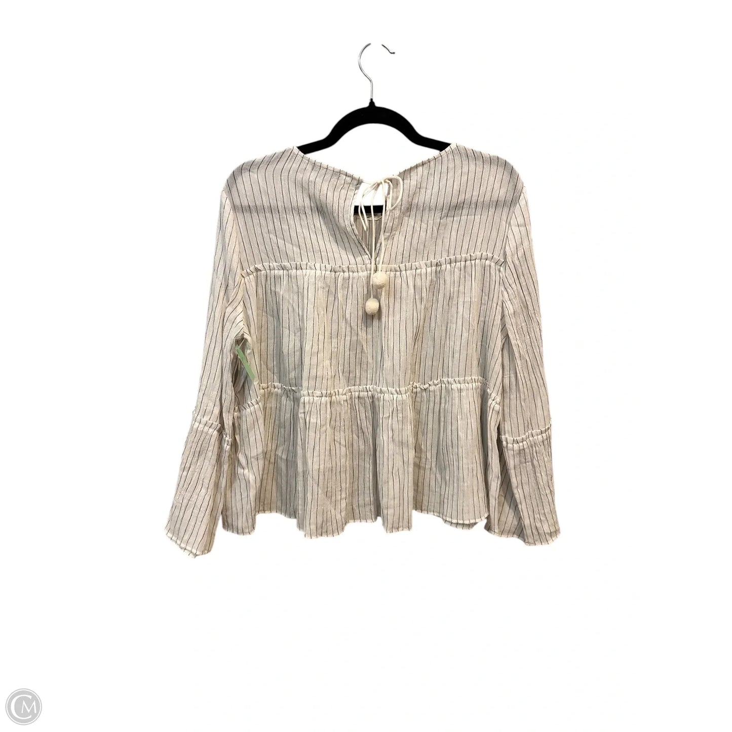 Top Long Sleeve By Madewell In Striped Pattern, Size: M