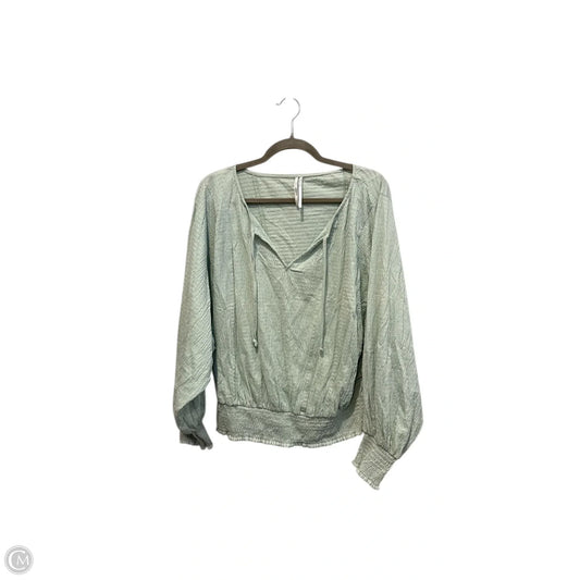 Top Long Sleeve By Anthropologie In Green, Size: L
