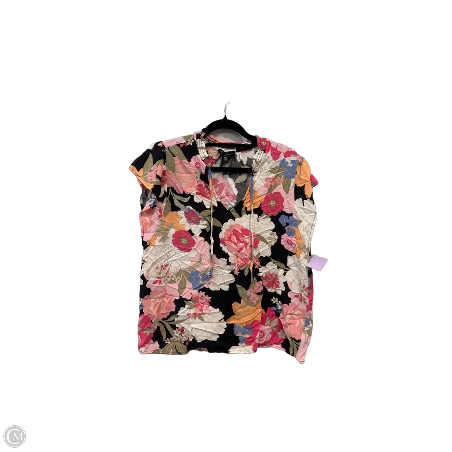 Top Short Sleeve By Jessica Simpson In Floral Print, Size: M
