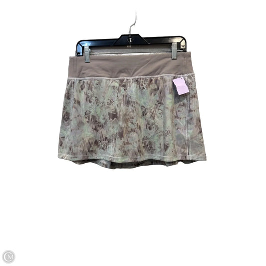 Athletic Skirt By Lululemon In Green & Grey, Size: 8