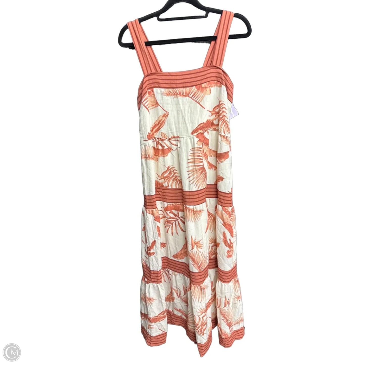 Dress Casual Midi By By The River In Cream & Red, Size: M