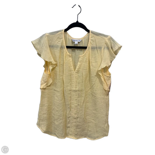 Top Sleeveless By Counterparts In Yellow, Size: L