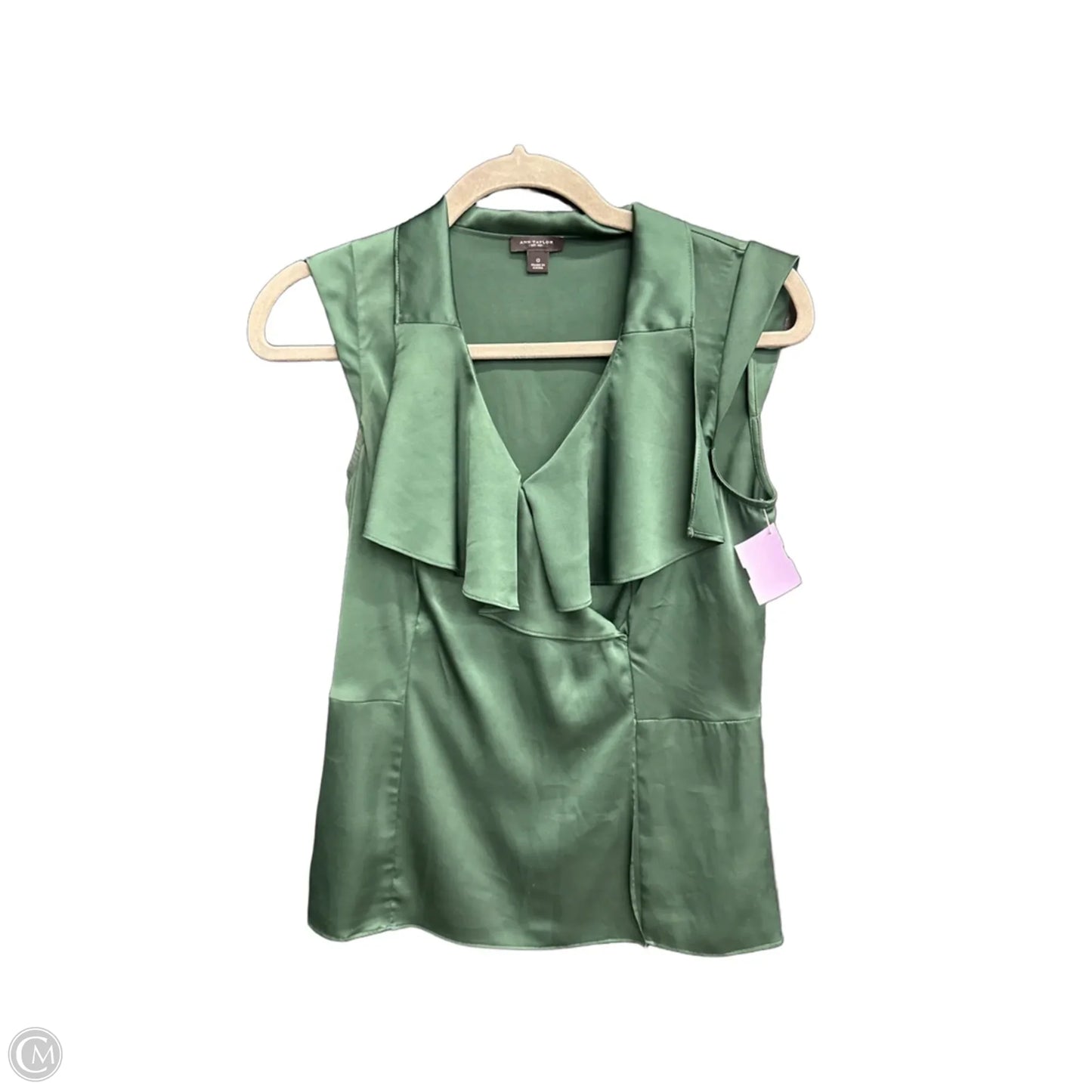 Top Sleeveless By Ann Taylor In Green, Size: 0