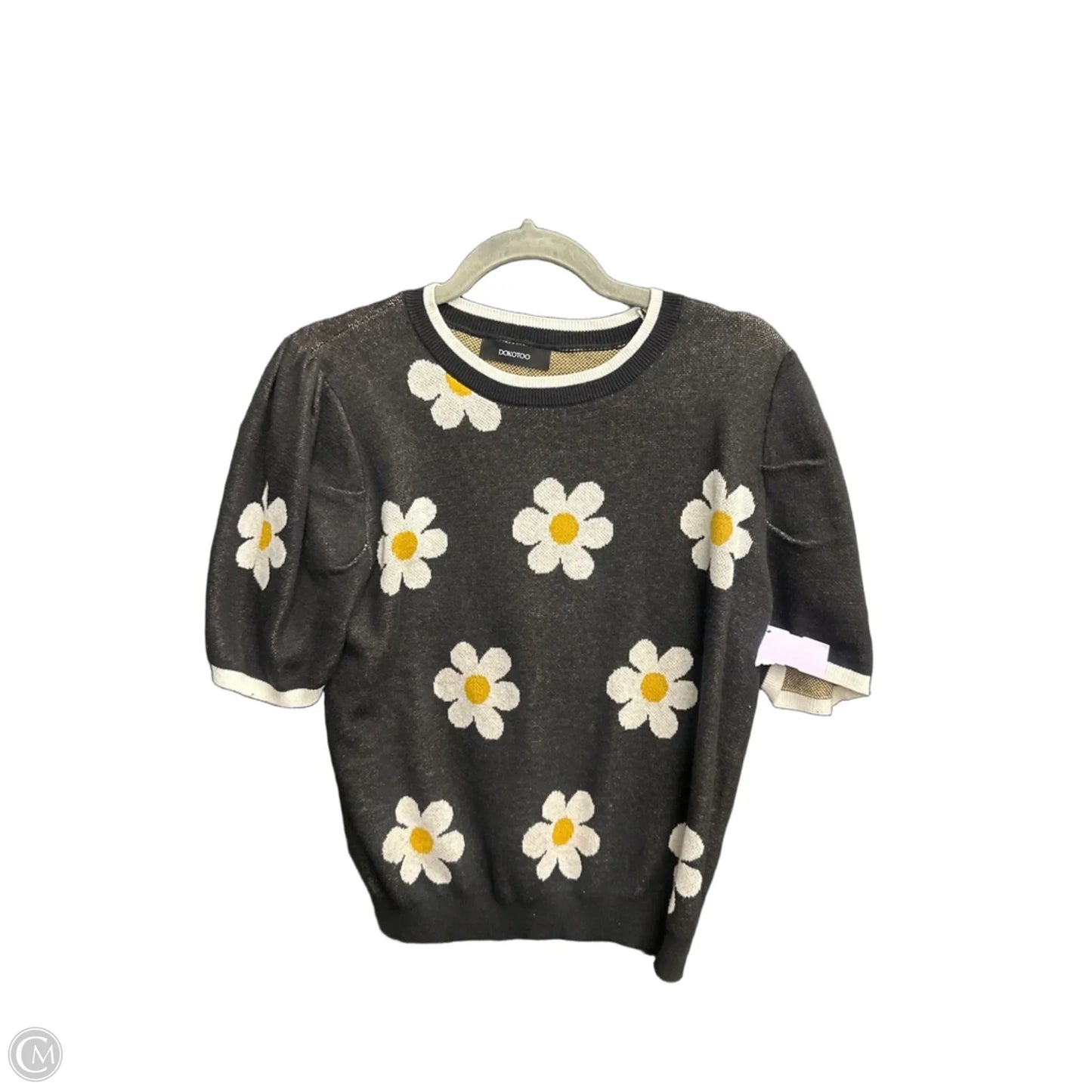 Top Short Sleeve By Dokotoo In Black & Yellow, Size: M