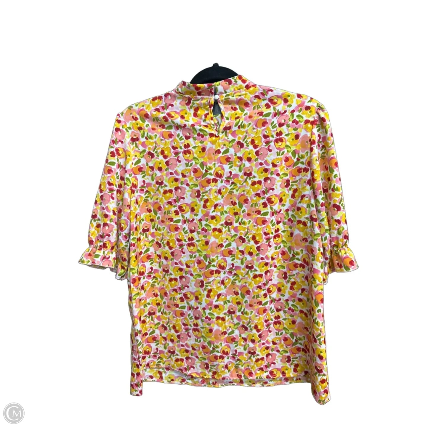 Blouse Short Sleeve By Btfbm In Floral Print, Size: M