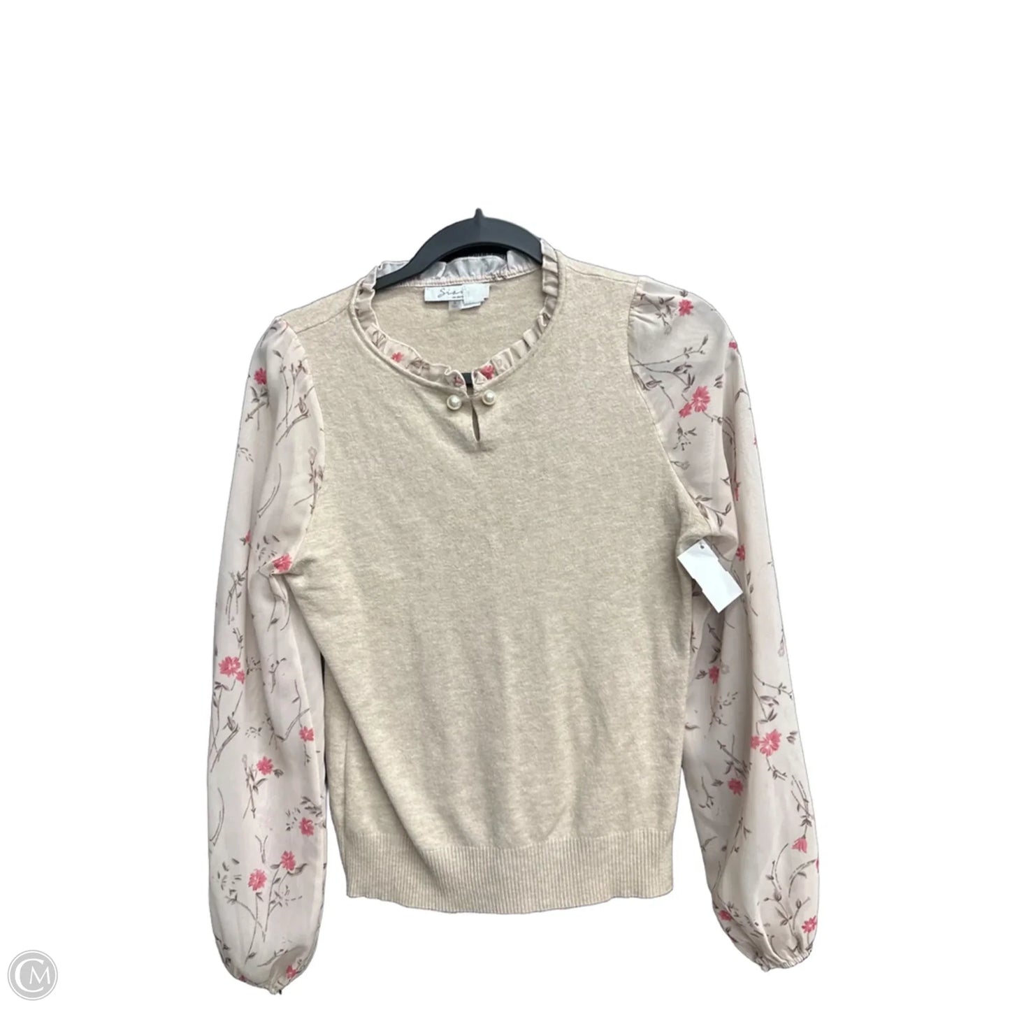Blouse Long Sleeve By Sioni In Brown, Size: S