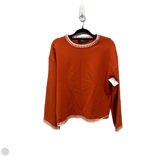 Sweater By Zesica In Orange & White, Size: S