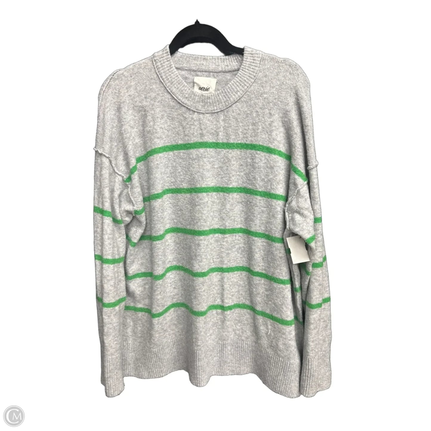 Sweater By Aerie In Green & Grey, Size: M