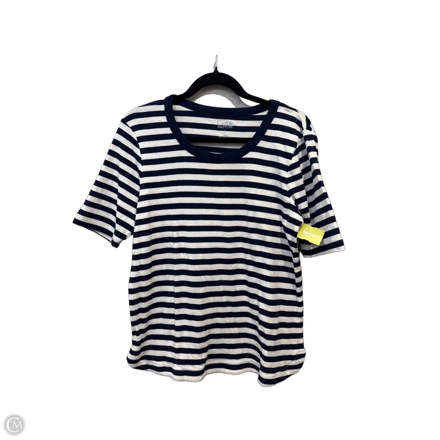 Top Short Sleeve By Croft And Barrow In Striped Pattern, Size: L