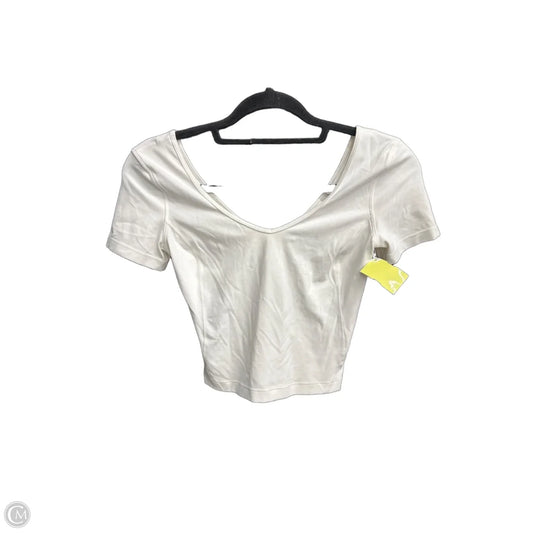 Athletic Top Short Sleeve By Lululemon In White, Size: Xs