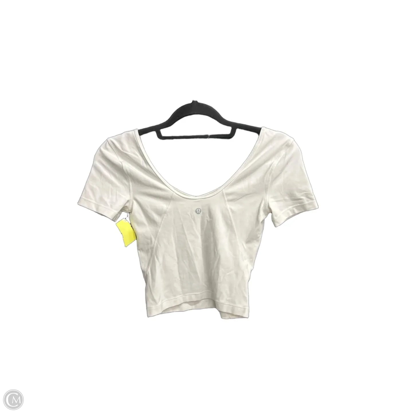Athletic Top Short Sleeve By Lululemon In White, Size: Xs