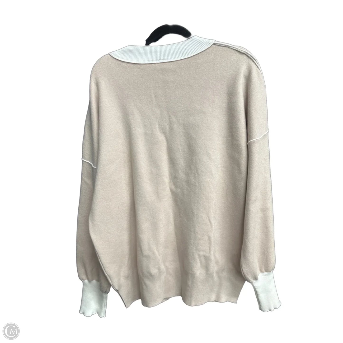 Sweater By Clothes Mentor In Tan & White, Size: M