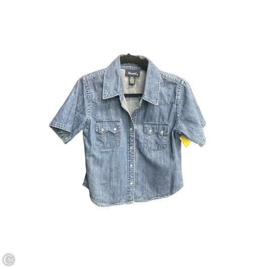 Top Short Sleeve By Denim And Company In Blue Denim, Size: S