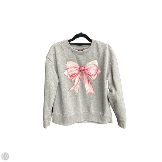 Sweatshirt Crewneck By Athletic Works In Grey & Pink, Size: S