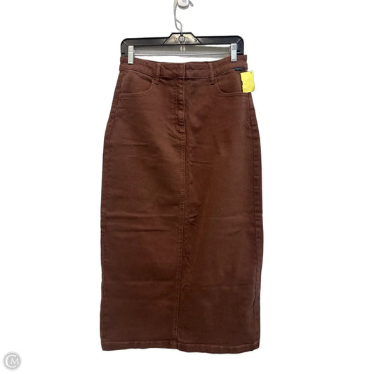 Skirt Maxi By Cello In Brown Denim, Size: M