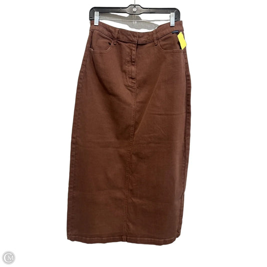 Skirt Maxi By Cello In Brown Denim, Size: M