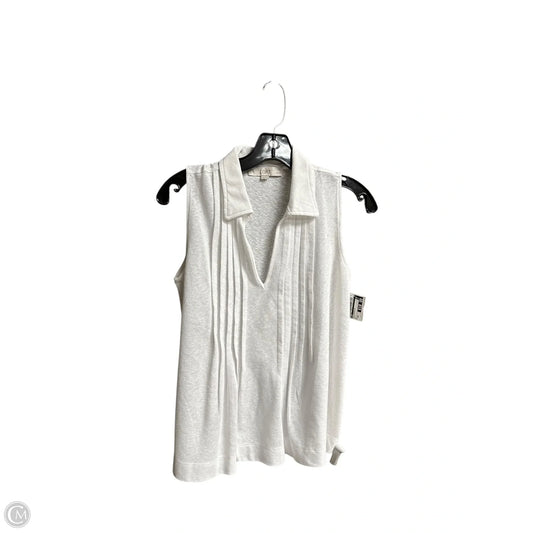 Top Sleeveless By Loft In White, Size: Sp