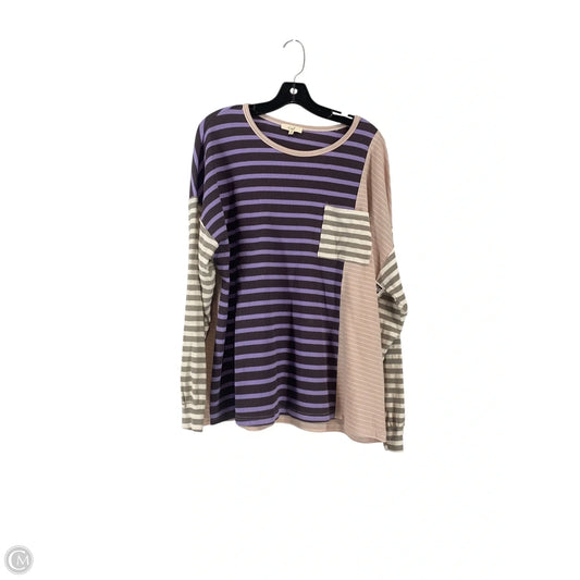 Top Long Sleeve By Easel In Striped Pattern, Size: M