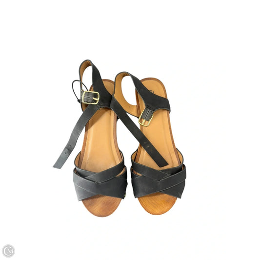 Sandals Heels Block By Qupid In Black & Brown, Size: 7.5
