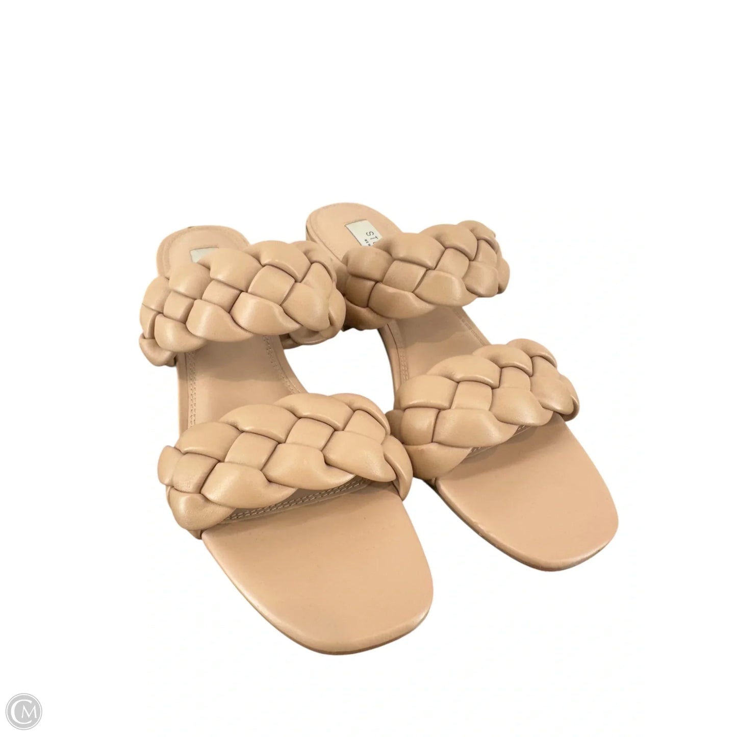Sandals Heels Block By Clothes Mentor In Tan, Size: 8.5