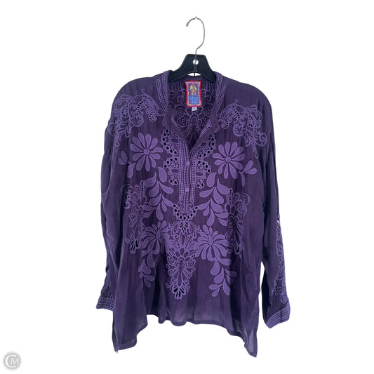 Top Long Sleeve By Johnny Was In Purple, Size: L
