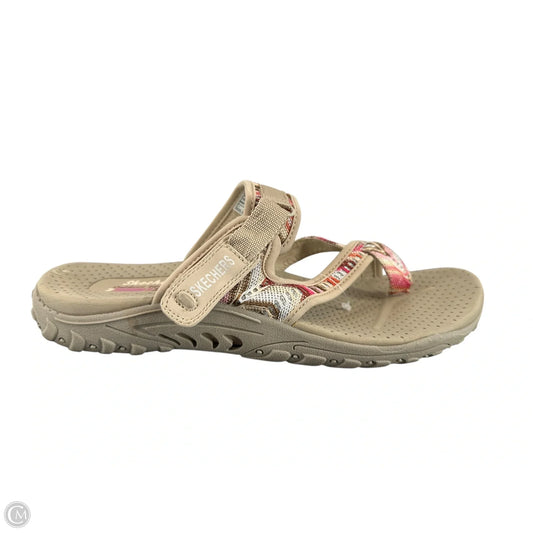 Sandals Flip Flops By Skechers In Tan, Size: 9