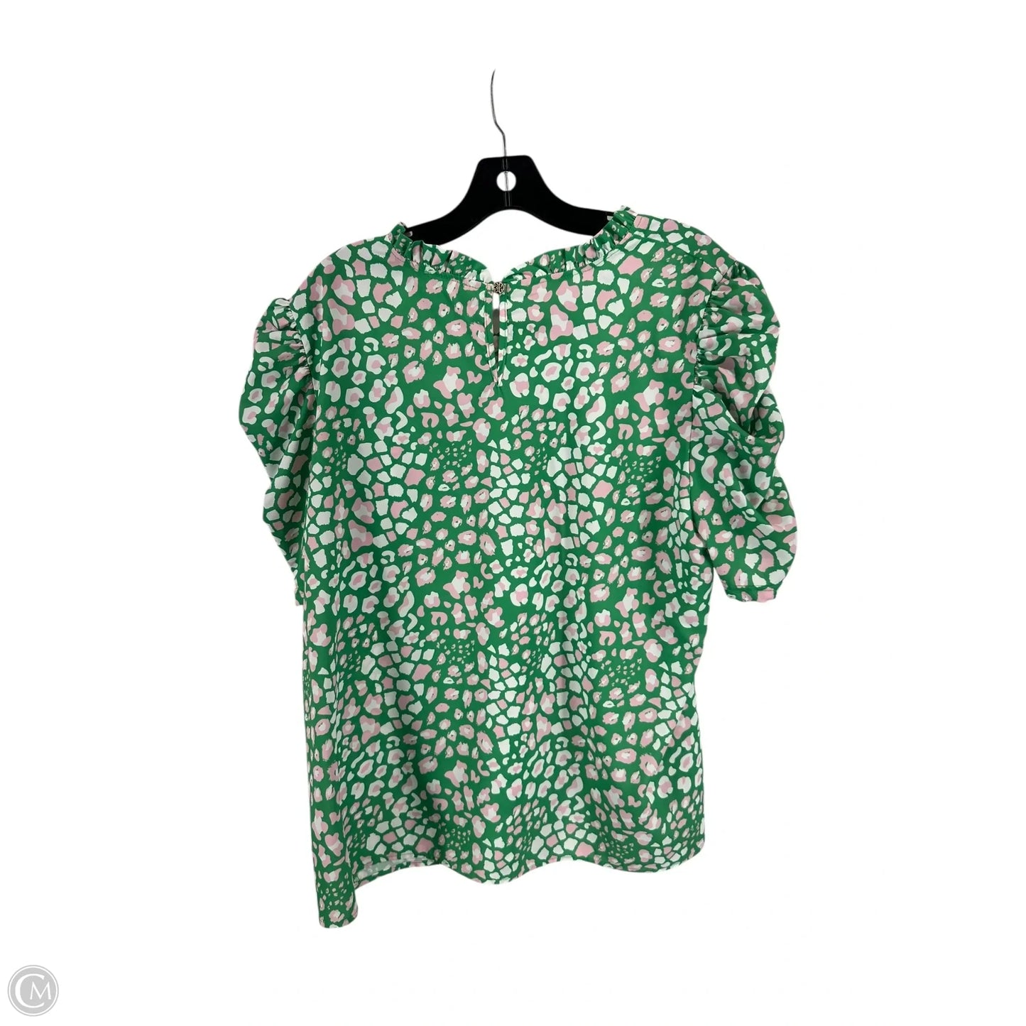 Top Short Sleeve By Mary Square In Green & Pink, Size: Xl