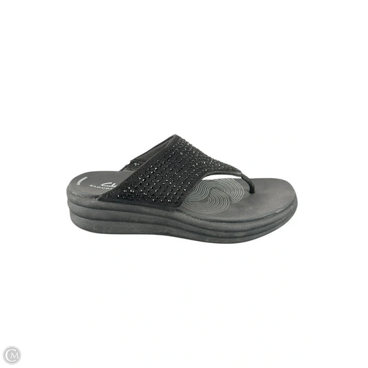 Sandals Flip Flops By Clarks In Black, Size: 6