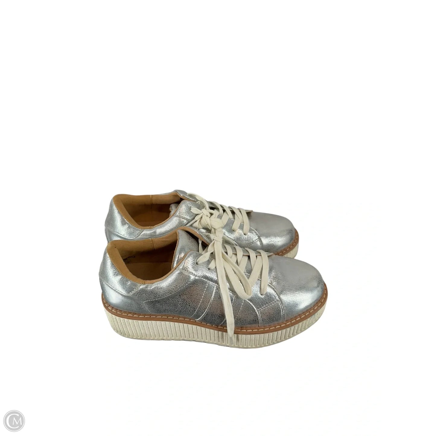 Shoes Sneakers By Yellow Box In Silver, Size: 9.5