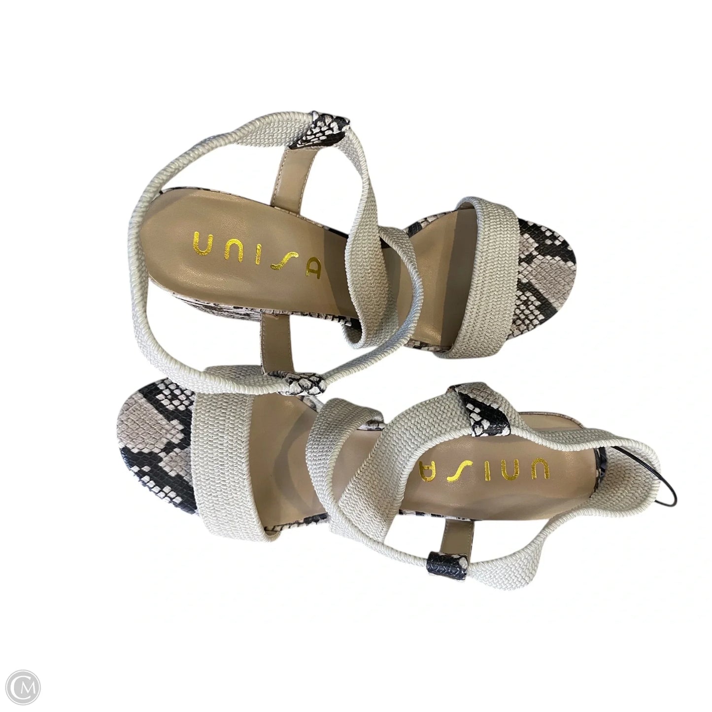 Sandals Heels Block By Unisa In Snakeskin Print, Size: 9.5