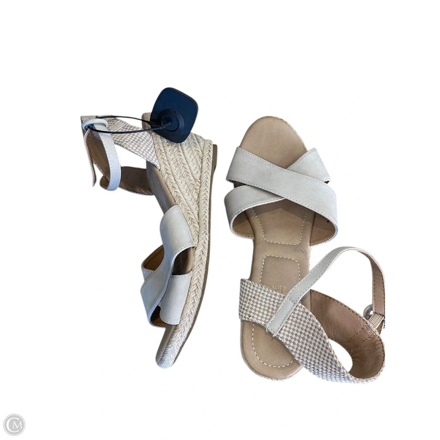 Sandals Heels Wedge By Catherine Malandrino In Tan, Size: 9