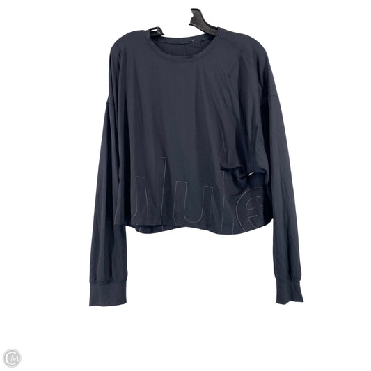 Athletic Top Long Sleeve Collar By Lululemon In Black, Size: L