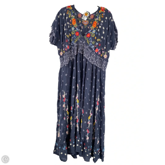 Dress Casual Midi By Johnny Was In Grey, Size: L