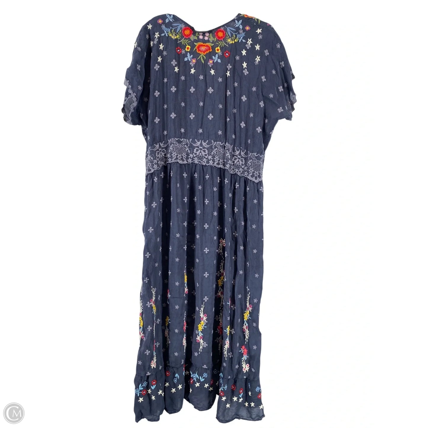 Dress Casual Midi By Johnny Was In Grey, Size: L