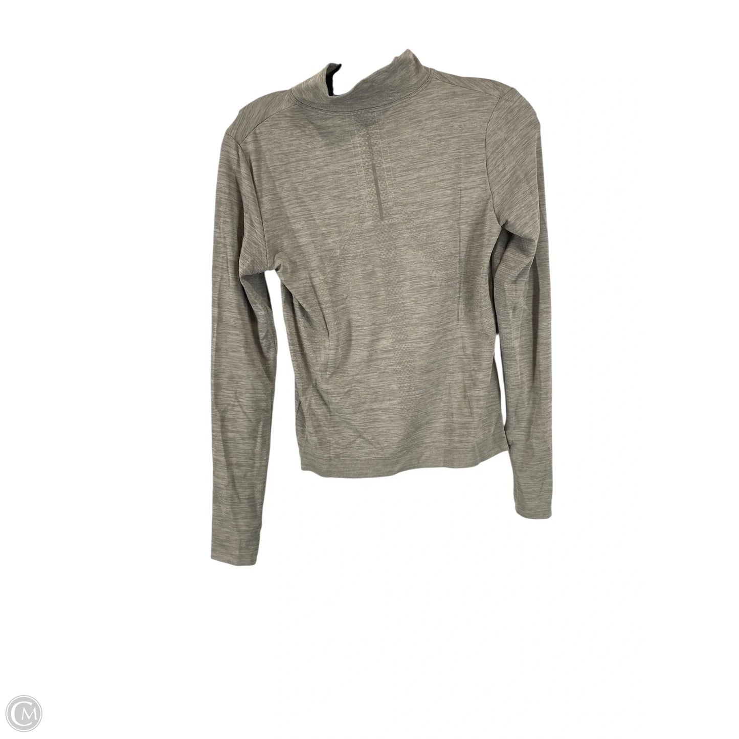 Athletic Top Long Sleeve Collar By New Balance In Grey, Size: S