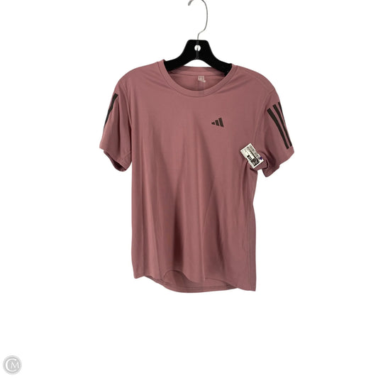 Athletic Top Short Sleeve By Adidas In Pink, Size: S