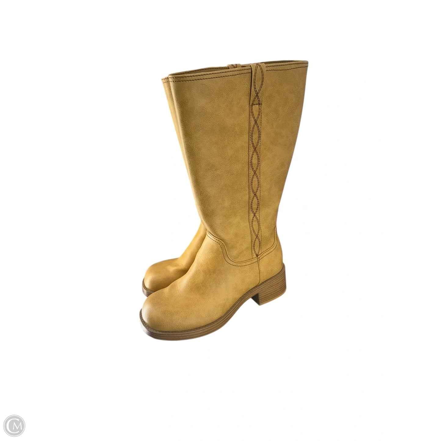 Boots Mid-calf Heels By No Boundaries In Tan, Size: 9