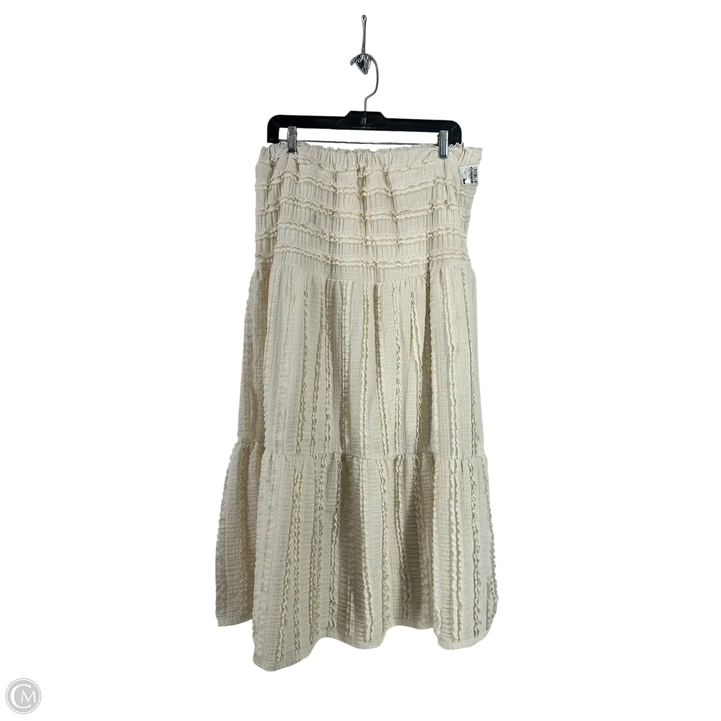 Skirt Maxi By Good Luck Gem In Cream, Size: Xl