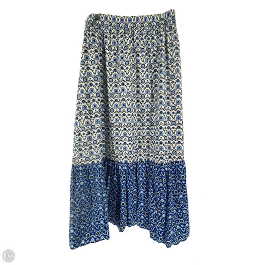 Skirt Maxi By Loft In Blue & White, Size: M