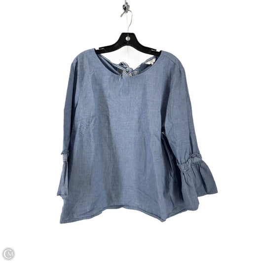 Top Long Sleeve By Crown And Ivy In Blue, Size: Xxl
