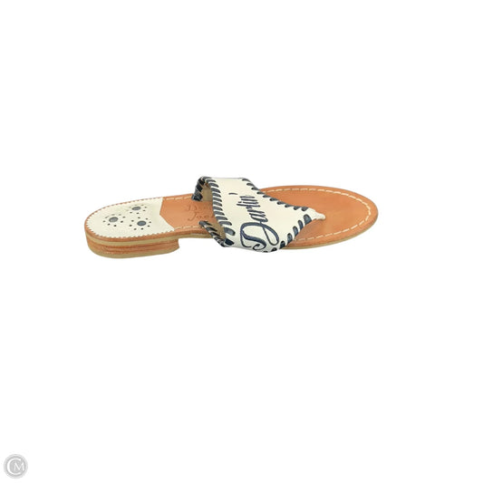 Sandals Flats By Jack Rogers In Blue & White, Size: 6