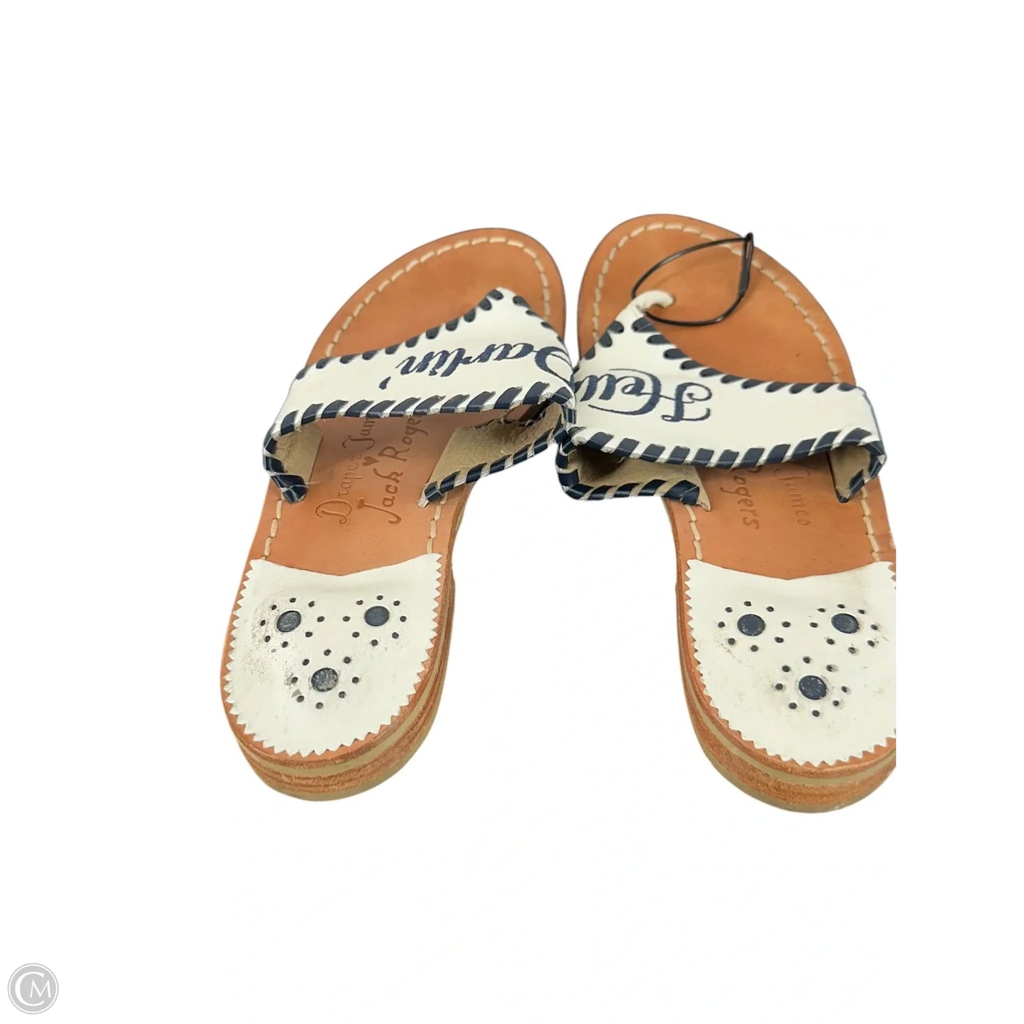Sandals Flats By Jack Rogers In Blue & White, Size: 6