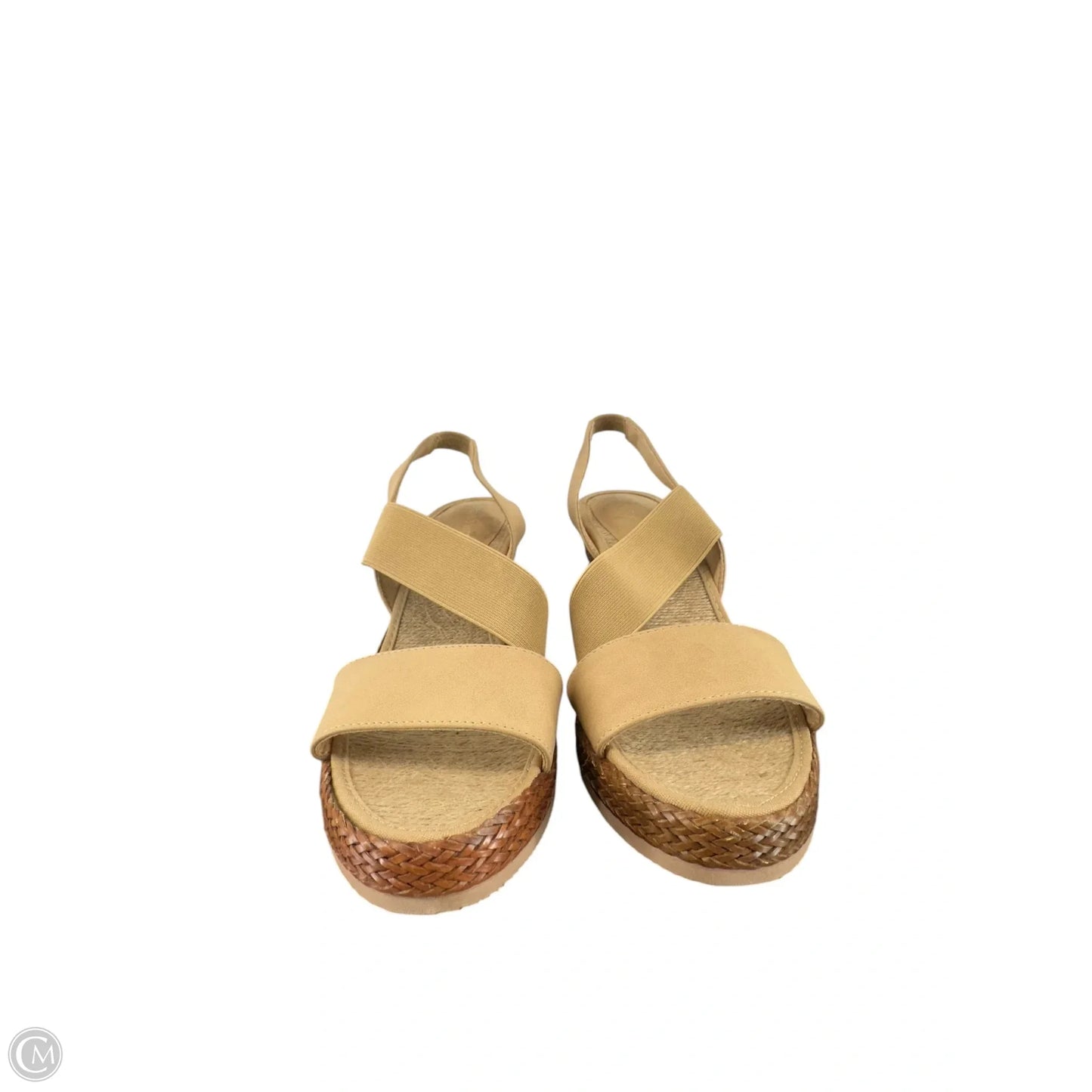 Shoes Heels Wedge By Adrienne Vittadini In Tan, Size: 8.5