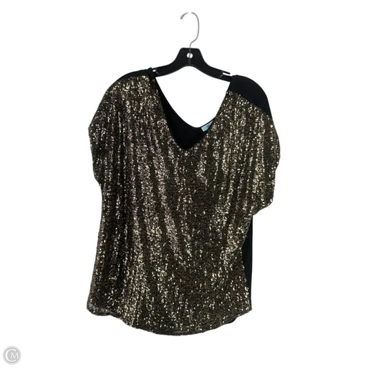 Top Short Sleeve By She + Sky In Black & Gold, Size: S