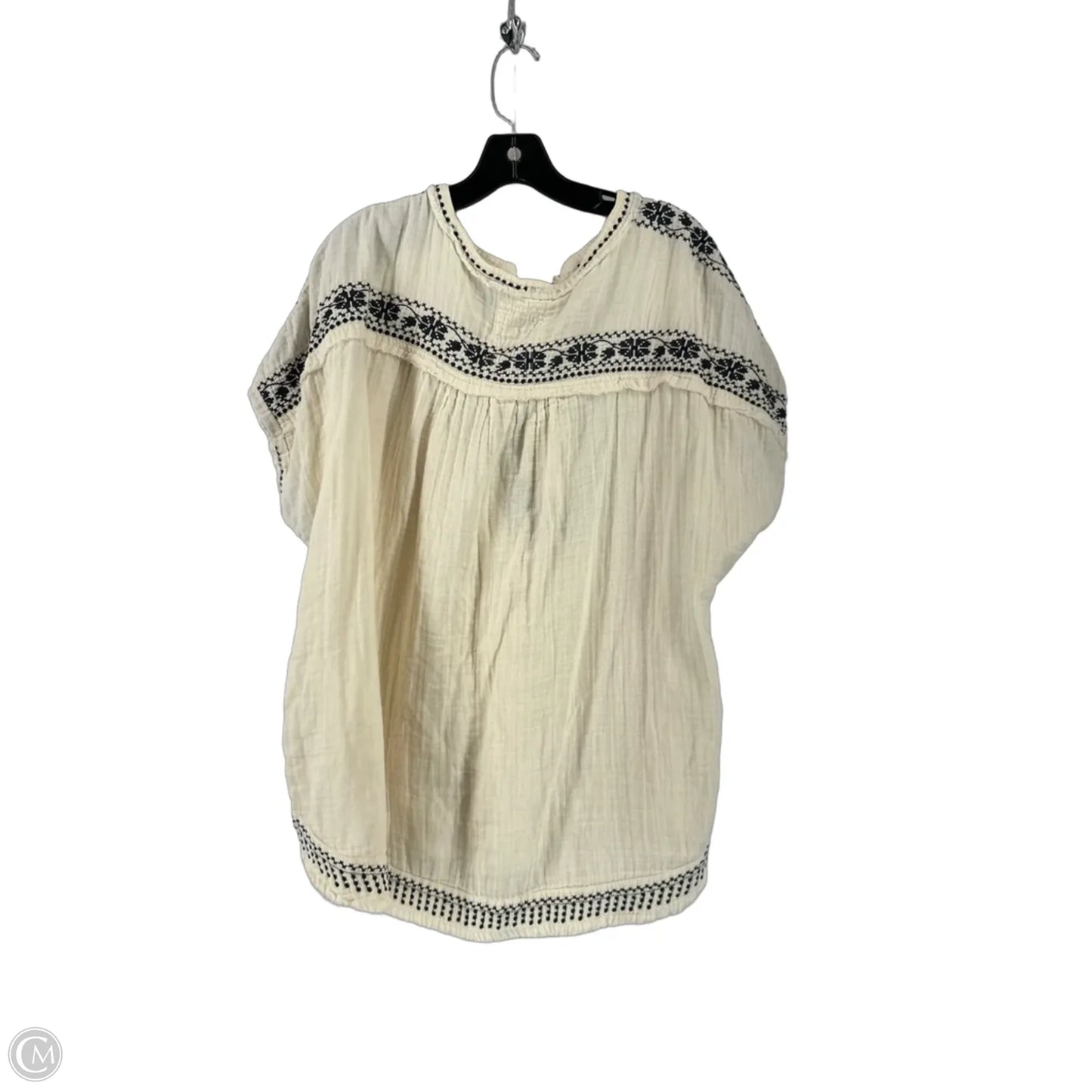 Top Short Sleeve By Johnny Was In Cream, Size: L