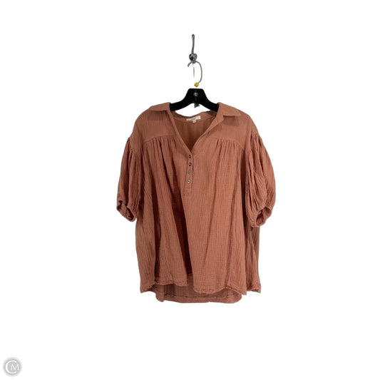 Top Short Sleeve By Easel In Mauve, Size: L