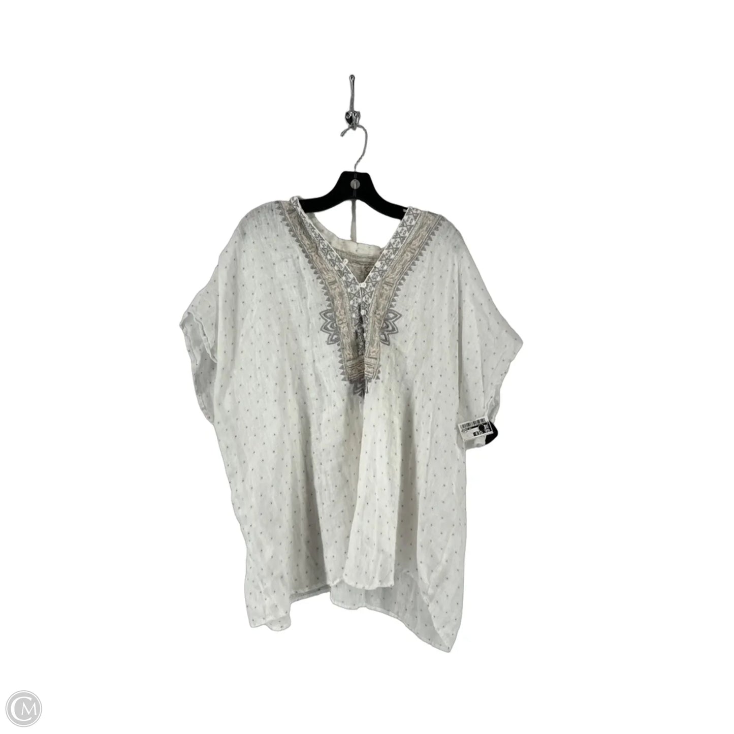 Top Short Sleeve By Johnny Was In White, Size: Xl