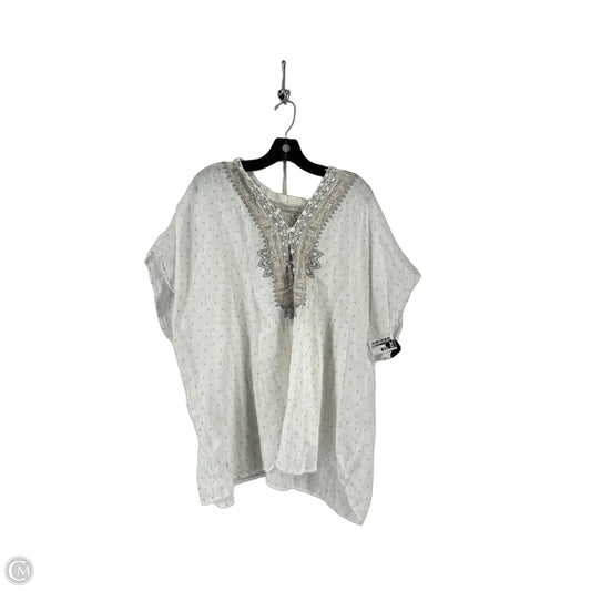 Top Short Sleeve By Johnny Was In White, Size: Xl