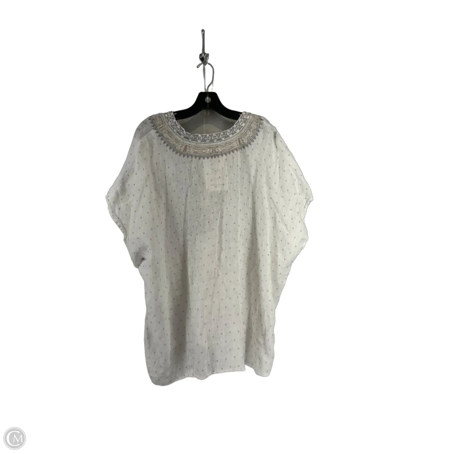 Top Short Sleeve By Johnny Was In White, Size: Xl